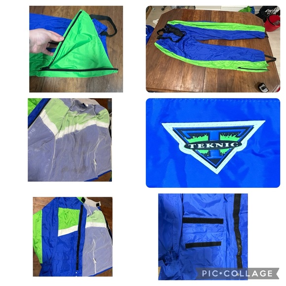 Teknic vintage motorcycle rain gear full suit: jacket/pants size XXL - Picture 3 of 15